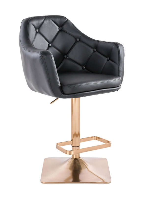 HC831KW Fekete modern műbőr szék arany lábbal