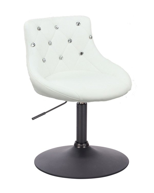 HC931N Fehér modern műbőr szék fekete lábbal