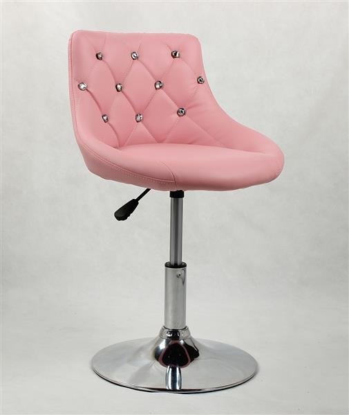 HC931N Rózsaszín modern műbőr szék krómozott lábbal
