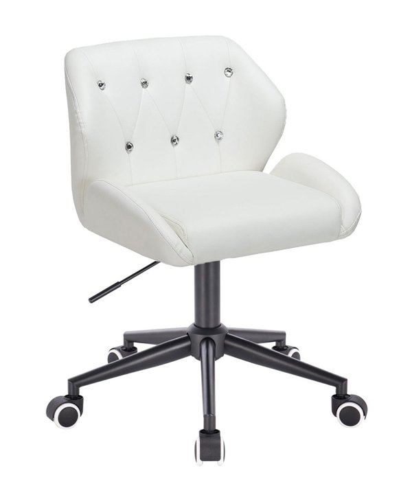 HC949K Fehér modern műbőr szék fekete lábbal
