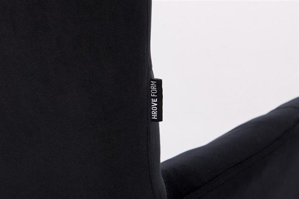 HR650CROSS Fekete modern velúr szék krómozott lábbal