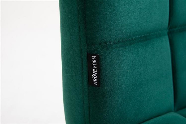 HR7009N Sötétzöld modern velúr szék arany lábbal