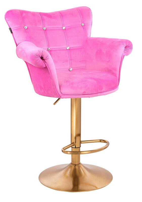 HR804CW Rózsaszín modern velúr szék arany lábbal
