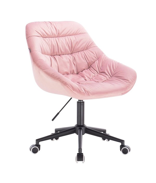 HR825CK Rózsaszín modern velúr szék fekete lábbal