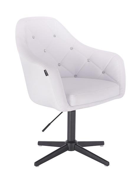 HR830 Fehér modern műbőr szék fekete lábbal