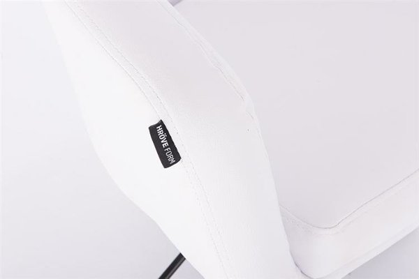 HR830 Fehér modern műbőr szék fekete lábbal