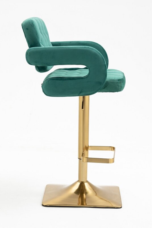 HR8403KW Sötétzöld modern velúr szék arany lábbal