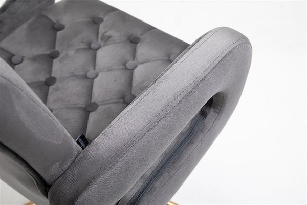 HR8404N Grafit modern velúr szék arany lábbal
