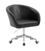HC8326K Fekete modern műbőr szék krómozott lábbal