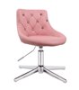HC931CROSS Rózsaszín modern műbőr szék krómozott lábbal