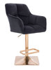 HR550KW Fekete modern velúr szék arany lábbal