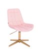 HR590CROSS Rózsaszín  modern velúr szék arany lábbal