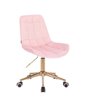 HR590K Rózsaszín  modern velúr szék arany lábbal