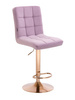 HR7009W Halványlila modern velúr szék arany lábbal