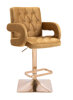 HR8404KW Mézbarna modern velúr szék arany lábbal